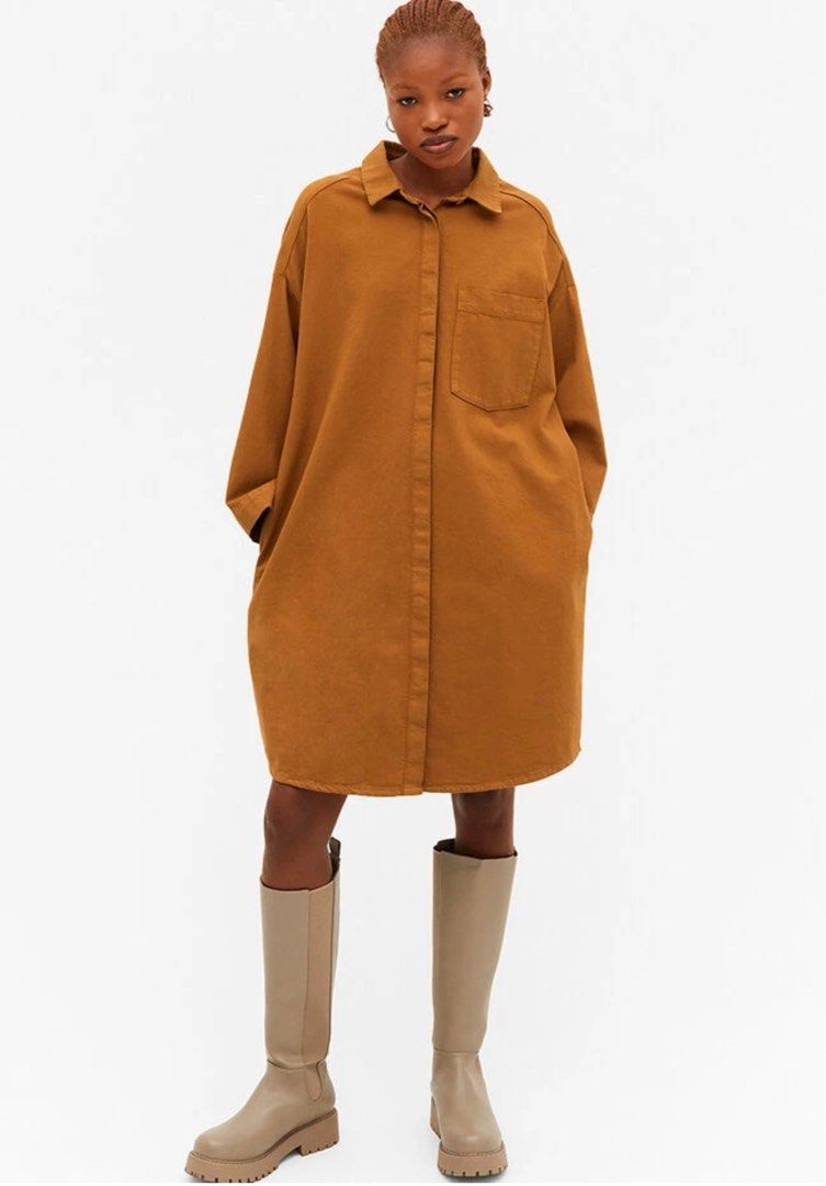Monki hidden button shirt dress outlet