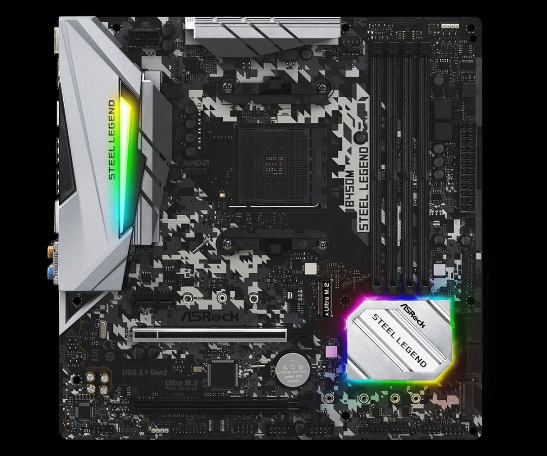 Mainboard asrock cheap b450m steel legend