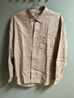 無印良品muji 定番 原色亞麻襯衫