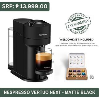 Nespresso Vertuo Next Coffee Machine - Matt Black.