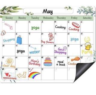 New Magnetic Dry Erase Calendar for Fridge, Zempfoal Whiteboard Fridge Calendar 15 X 12 Inches