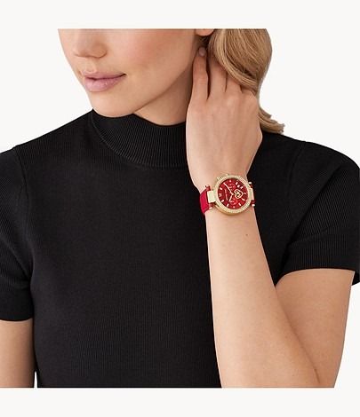 Red watch cheap michael kors