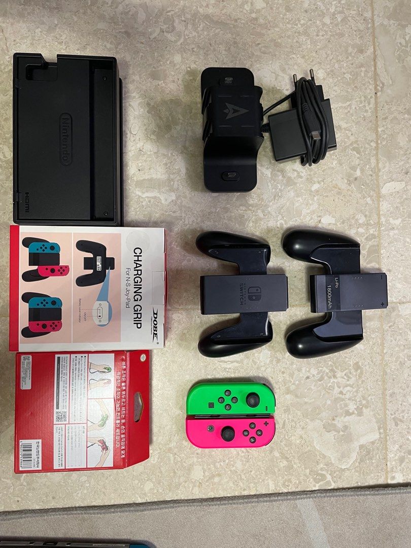 Nintendo Switch Neon Bundle with games, Video Gaming, Video Game