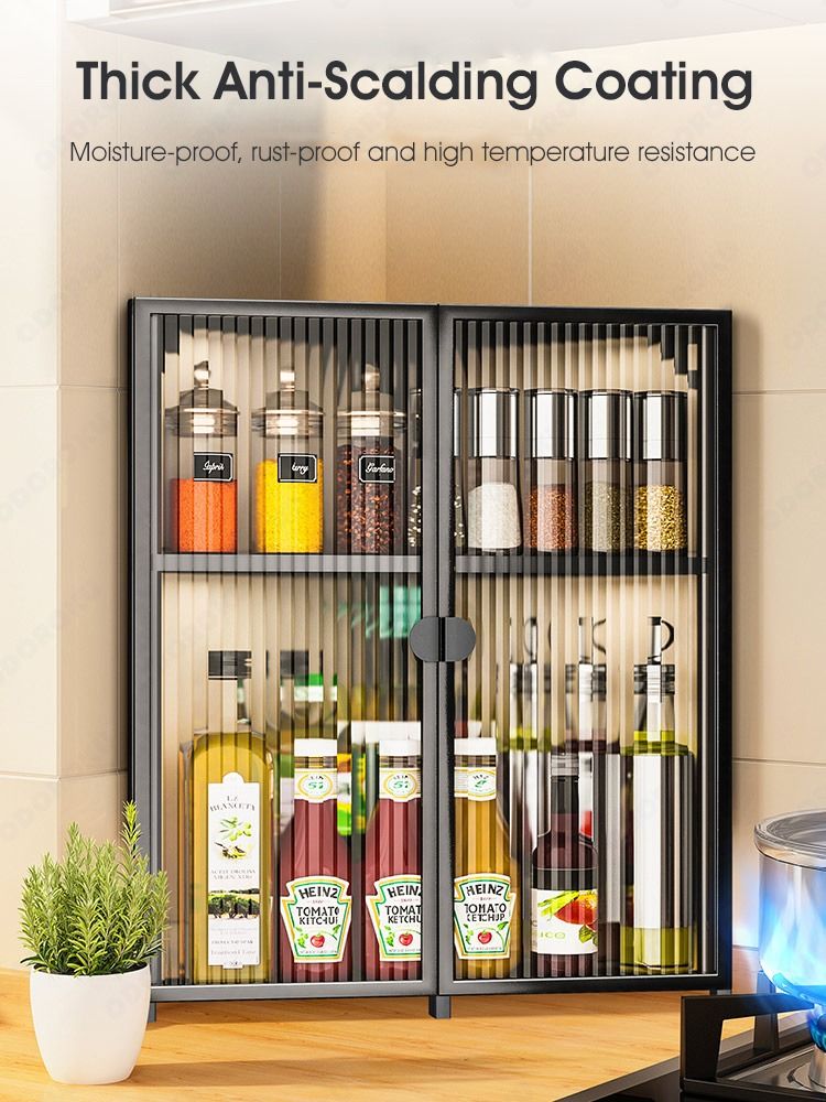 ODOROKU 2/3 Tier Kitchen Spice Rack Standing Rack Triangle Bathroom ...