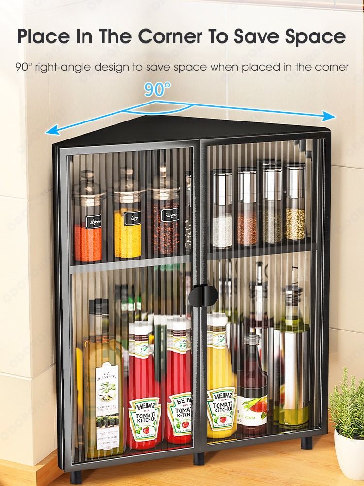 ODOROKU 2/3 Tier Kitchen Spice Rack Standing Rack Triangle Bathroom ...