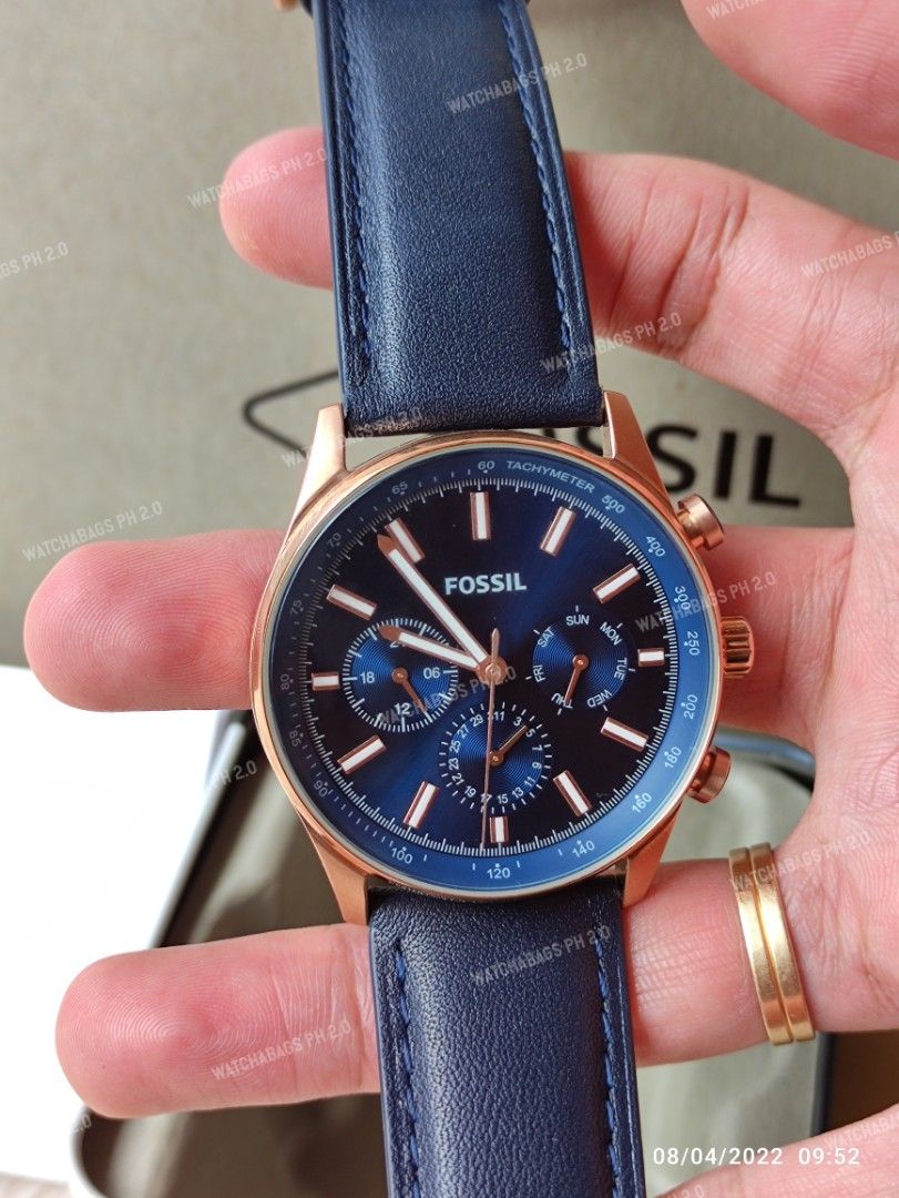 Sullivan multifunction navy leather discount watch