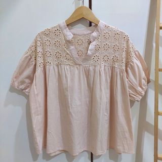 PL Pribadi - Blouse Brokat Soft Pink LD allsize fit to LD 140 Pj 62. Baca Deskripsi
