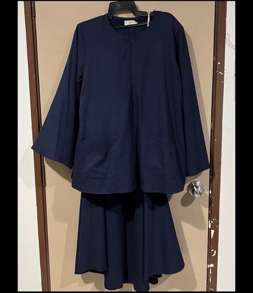 Plussize Set baju blue black, Women's Fashion, Dresses & Sets, Sets or