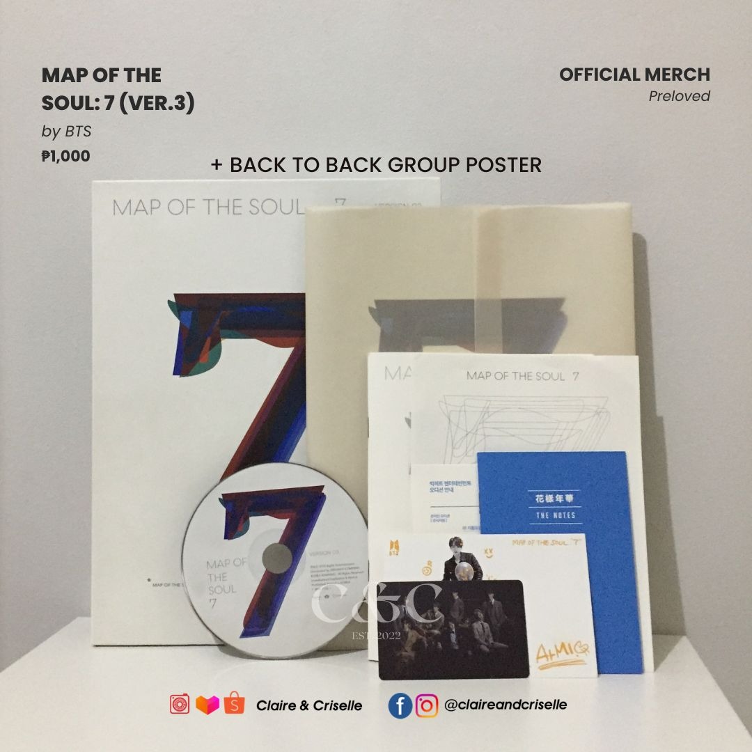 Preloved Original BTS Map of the Soul: 7 Album (Ver.3) with Poster