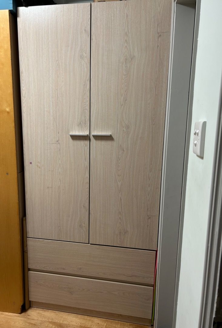 Pricerite COZY Wardrobe 實惠COZY 雙門兩櫃桶衣櫃, 傢俬＆家居, 傢俬, 櫃子、組合櫃及置物架 Carousell