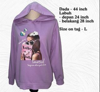 Purple hoodie printed