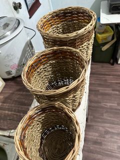 rattan basket set of 3
