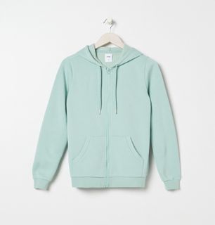 Readystock Sinsay jogging top hoodie light turquoise mint green