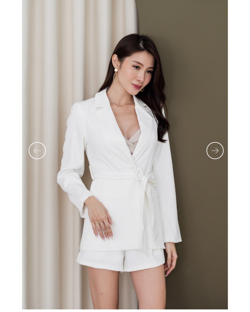 White shorts shop and blazer set