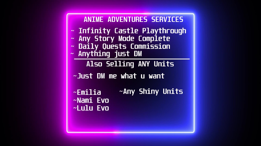 Anime Adventures Values
