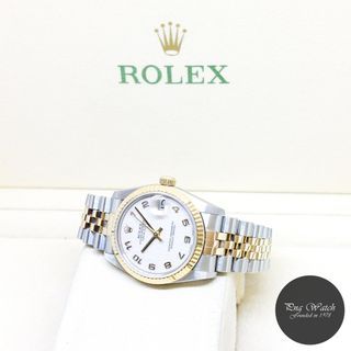 Rolex 31mm Oyster Perpetual 18K Half Yellow Gold Ivory Jubilee Arabic Dial Datejust REF: 68273 (T Series)