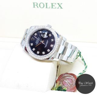 Rolex 36mm Oyster Perpetual Factory Black Diamonds Dial & Diamonds Bezel Datejust REF: 116244 (2013)