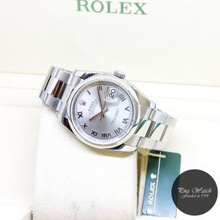 Rolex 36mm Oyster Perpetual Rhodium Roman Dial Datejust REF: 116200 (2013)