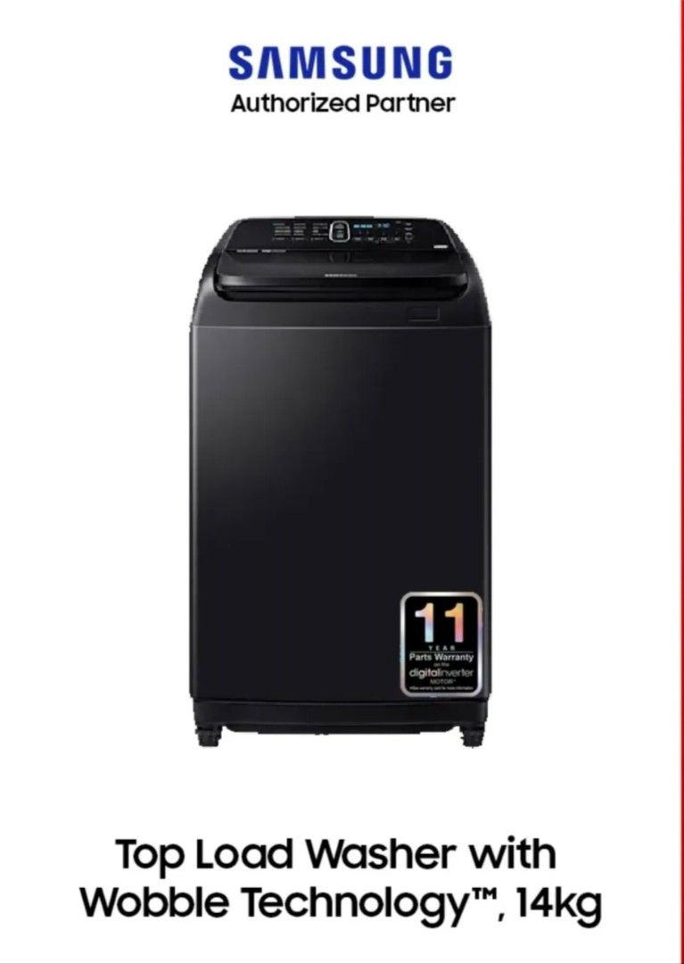 Samsung 14kg Washing Machine Top Load Washer with Wobble Technology, TV