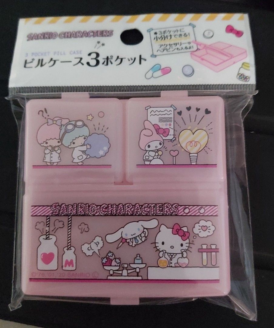 Sanrio 3 Pockets Pill Case, Everything Else on Carousell