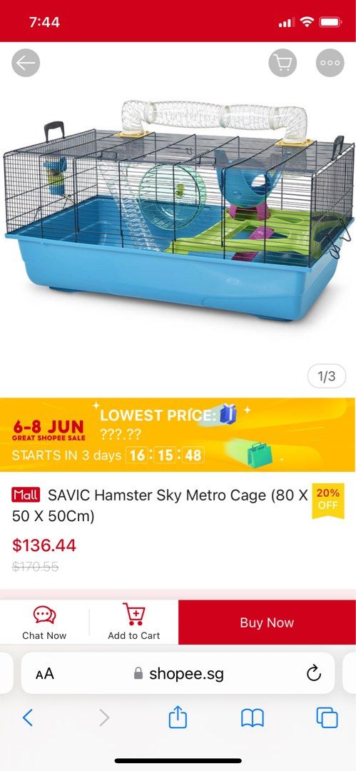 View of Savic hamster cage, Pet Supplies, Homes & Other Pet Accessories on ...