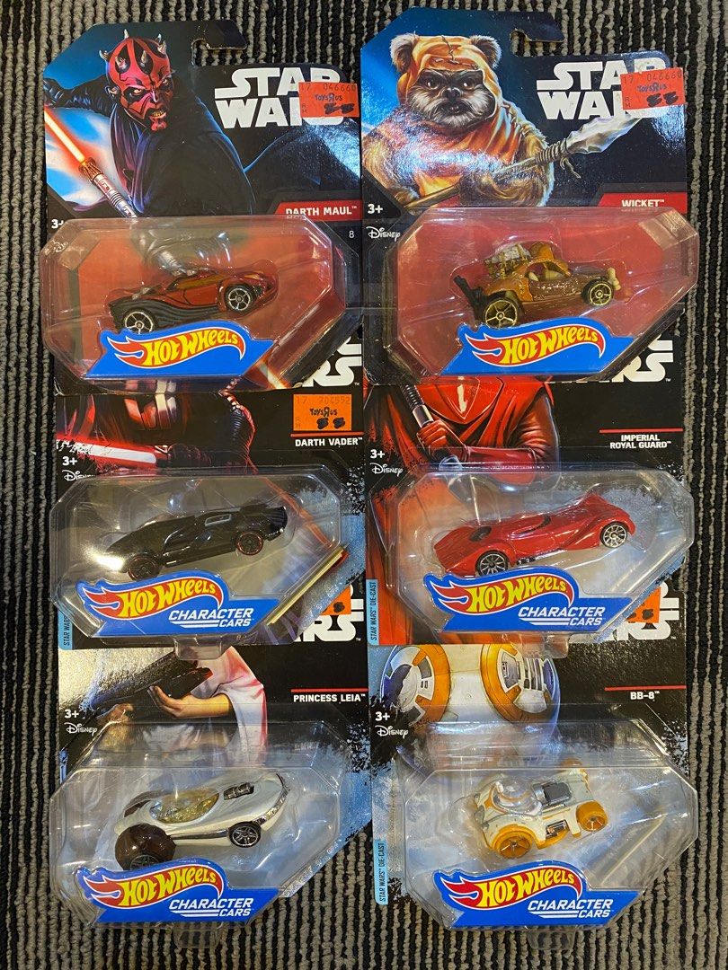 SET OF 6 Hot Wheels Star Wars Character Cars 1 64 scale