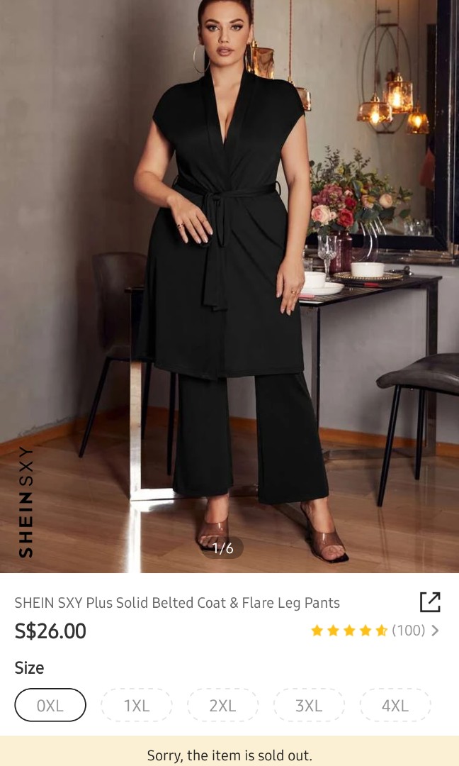 SHEIN SXY Plus Solid Flare Leg Pants