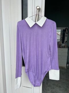 Shein Bodysuit Ungu Lengan Panjang