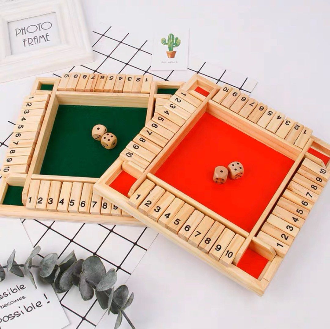 Shut The Box Game - Portable design for classic dice board games for Home,  outdoor activities, parties, ktv, and bars and simple arithmetic teaching  for kids, Hobbies & Toys, Toys & Games