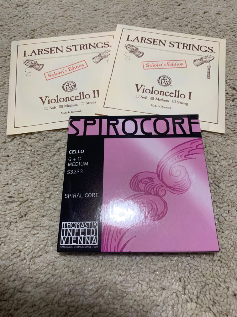 Spirocore G+C and Larsen A+D cello strings set, Hobbies & Toys, Music
