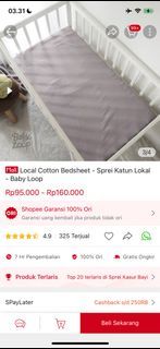 Sprei Baby Crib ukuran 70x120x10