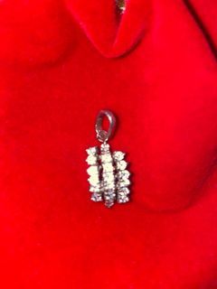 Sterling Silver Pendant with Russian Diamonds