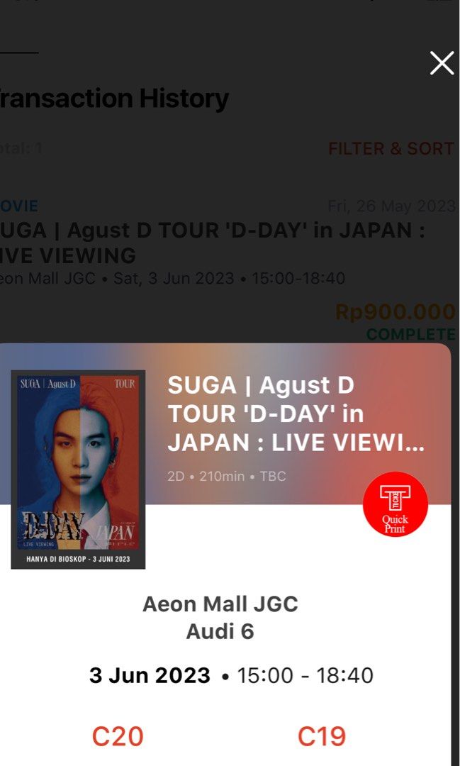 SUGA | AGUSTD TOUR DDAY JAPAN LIVE VIEWING on Carousell