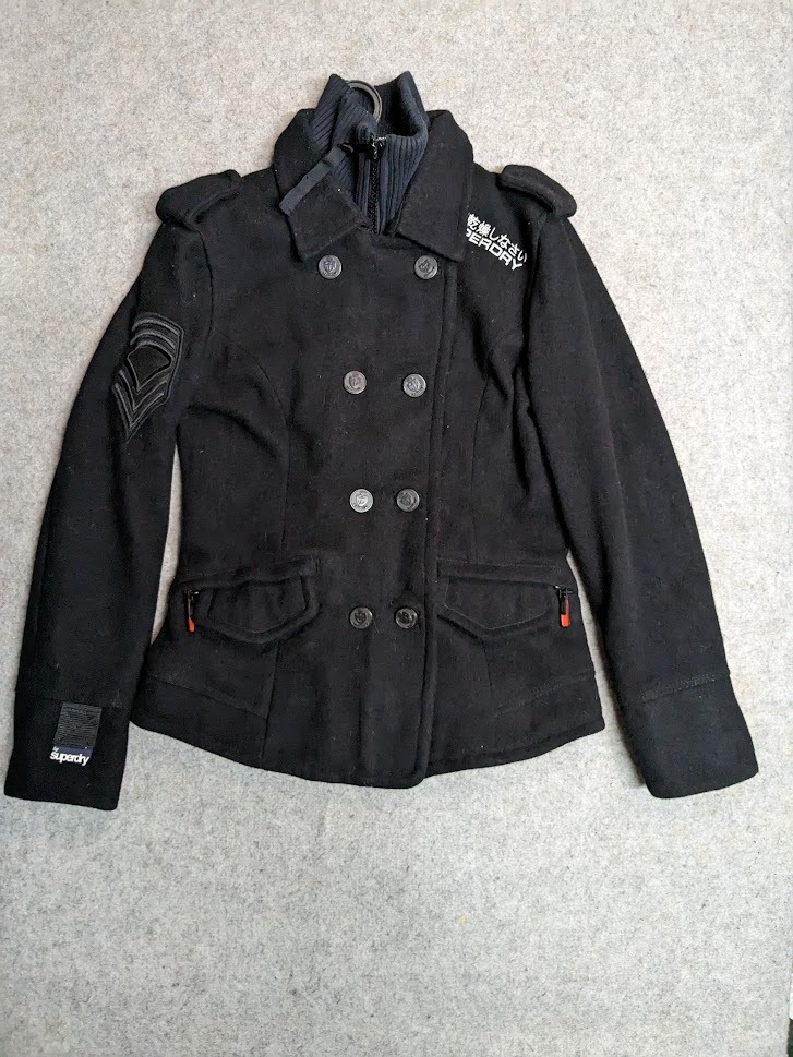 SUPERDRY AUTHENTIC NAVY LABEL Peacoat Double Breasted Heavy Woolen Black Size Medium Women s Fashion Coats Jackets and Outerwear on Carousell