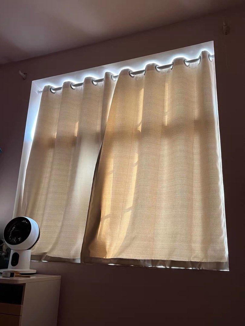 Tension Rod and Curtains (No drill), Furniture & Home Living, Home