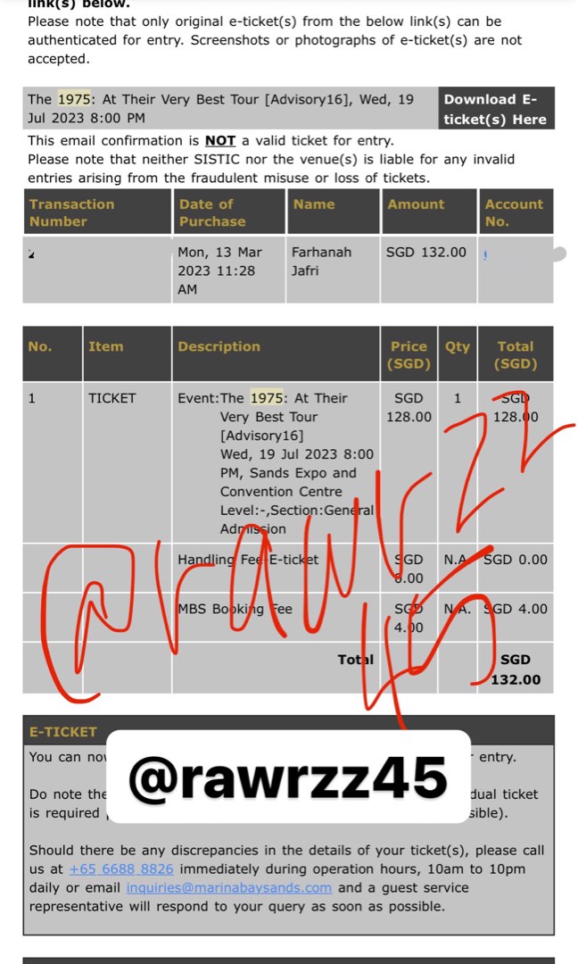 The 1975 Tickets (Original Price) 19th July 2023, Tickets & Vouchers