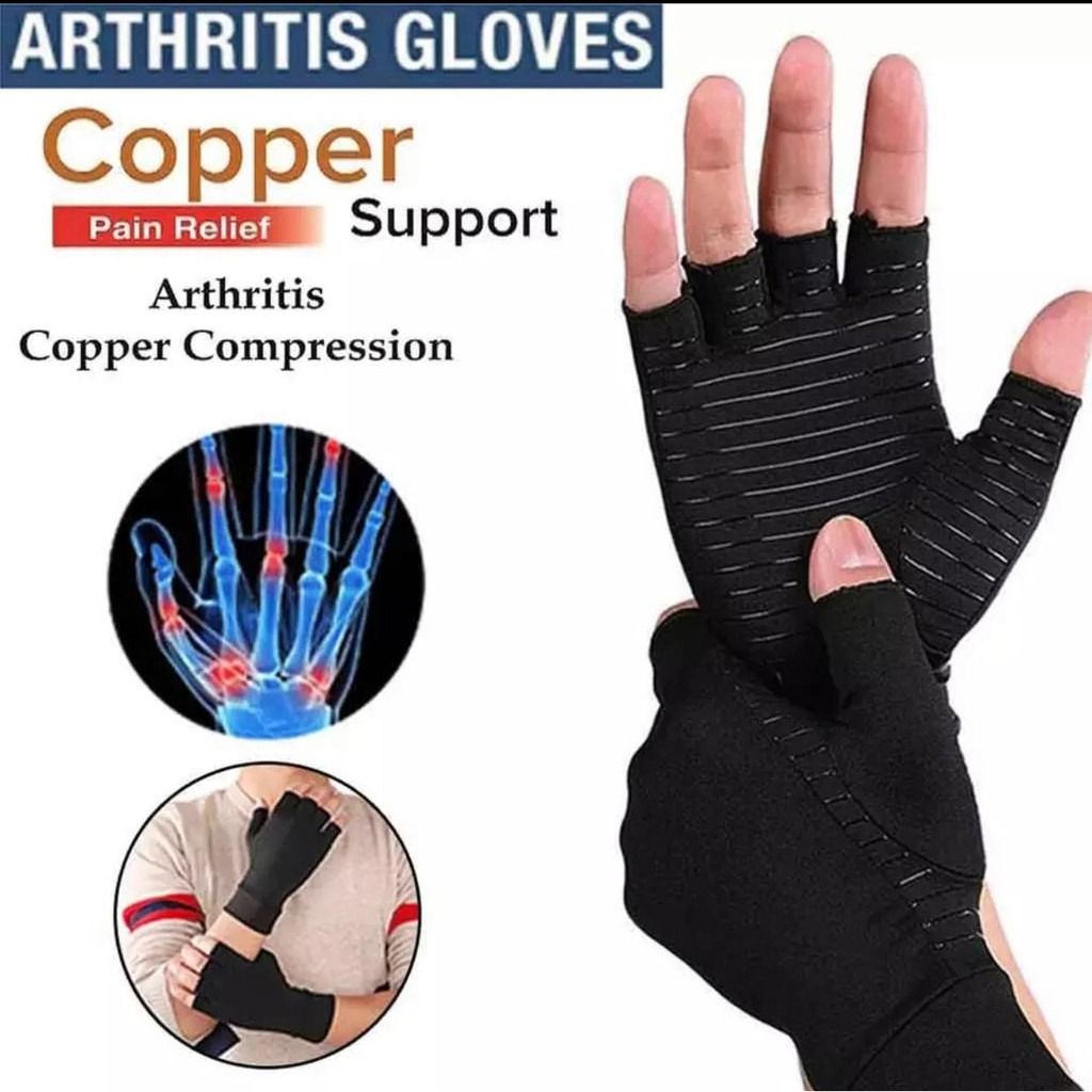 Therapeutic black Copper Compression Arthritis Gloves, Health