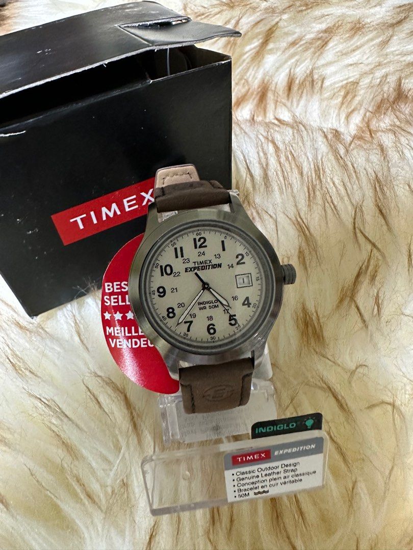 Expedition metal field 39mm leather strap watch hotsell