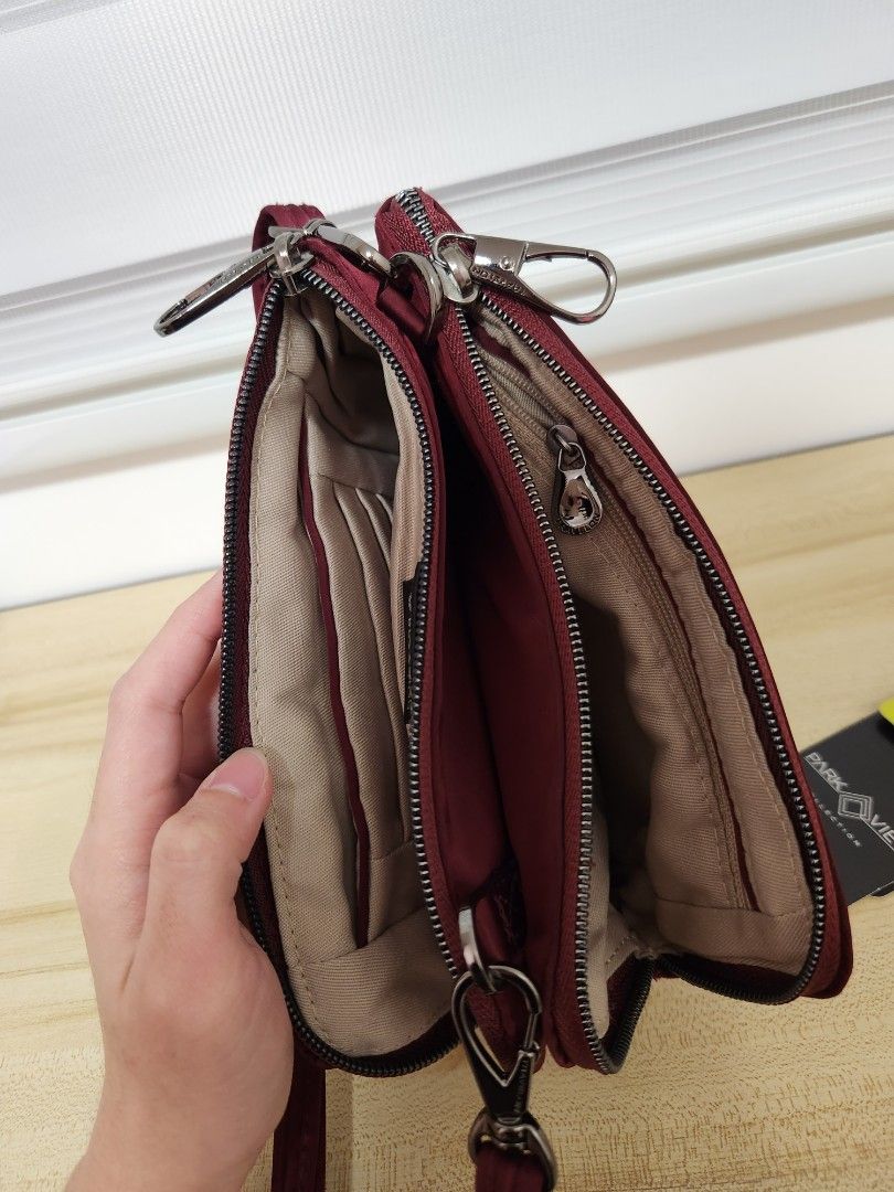Travelon Anti Theft Parkview Double Zip Clutch Crossbody Bag, Women's