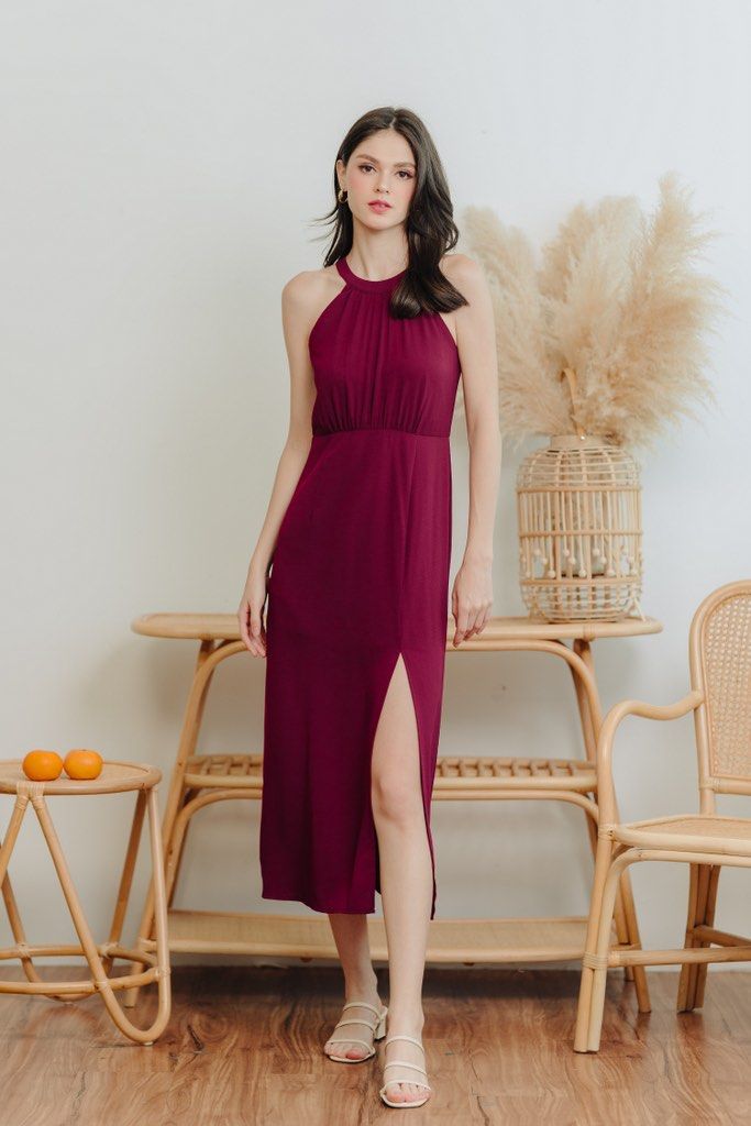 Burgundy maxi romper discount