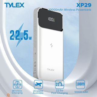 TYLEX XP29 10000mAh Wireless Powerbank 22.5w Fast Charging PD+QC3.0 Airplane Available