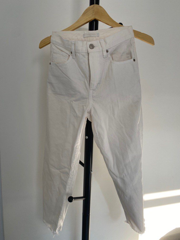 Uniqlo White Cullote Jeans on Carousell