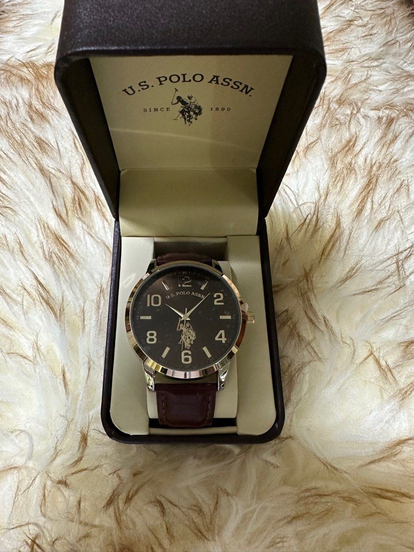 U.S. Polo Assn. Classic Men s USC50225 Watch with Brown Faux Leather Strap Men s Fashion Watches Accessories Watches on Carousell