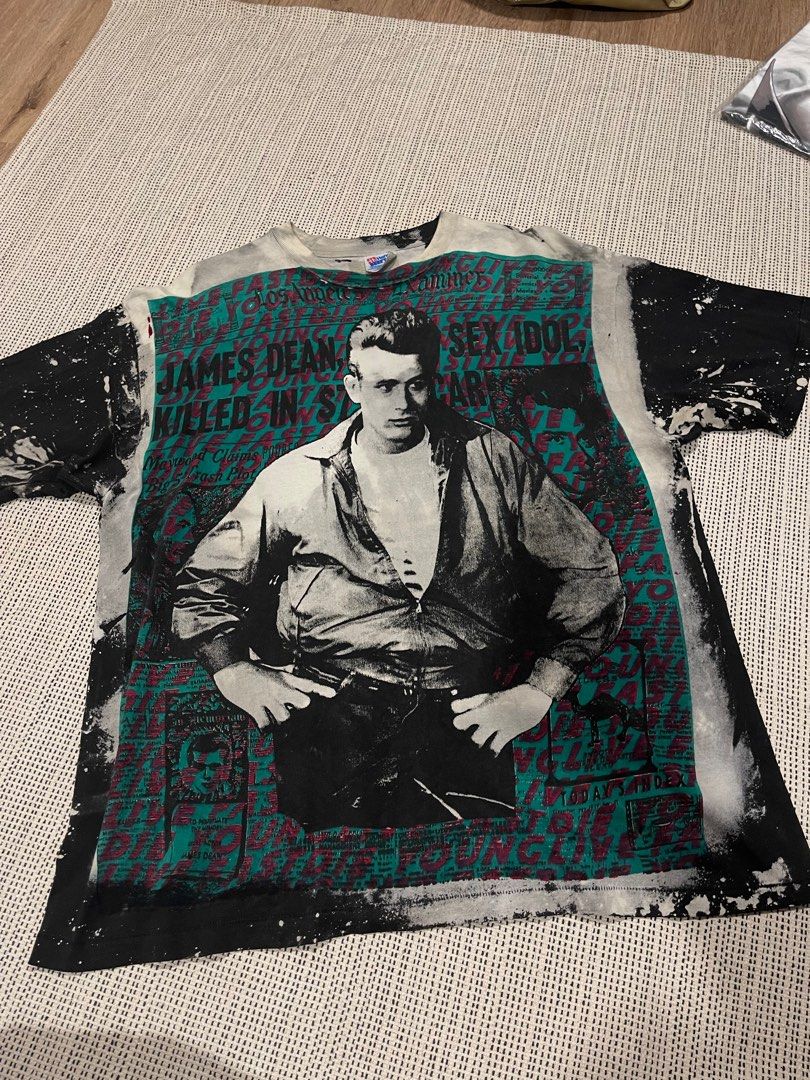 Vintage 90s MOSQUITOHEAD James Dean 手刷り Tシャツ XL Vintage 90s MOSQUITOHEAD James Dean 手刷り Tシャツ XL