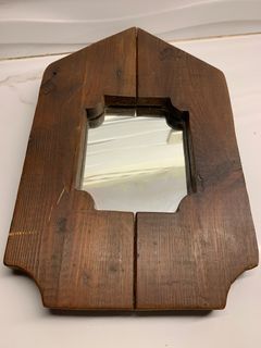 Vintage Wood Mirror | Wooden Framed Wall Mirror, Natural Wood