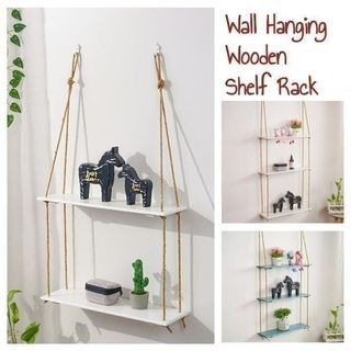 Wall Hanging Wooden Shelf Rack