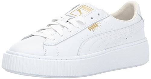 Puma white basket platform hot sale