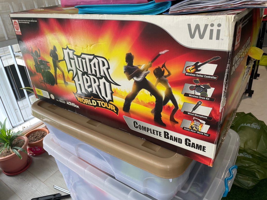 Wii Guitar Hero set, Video Gaming, Video Games, Others on Carousell