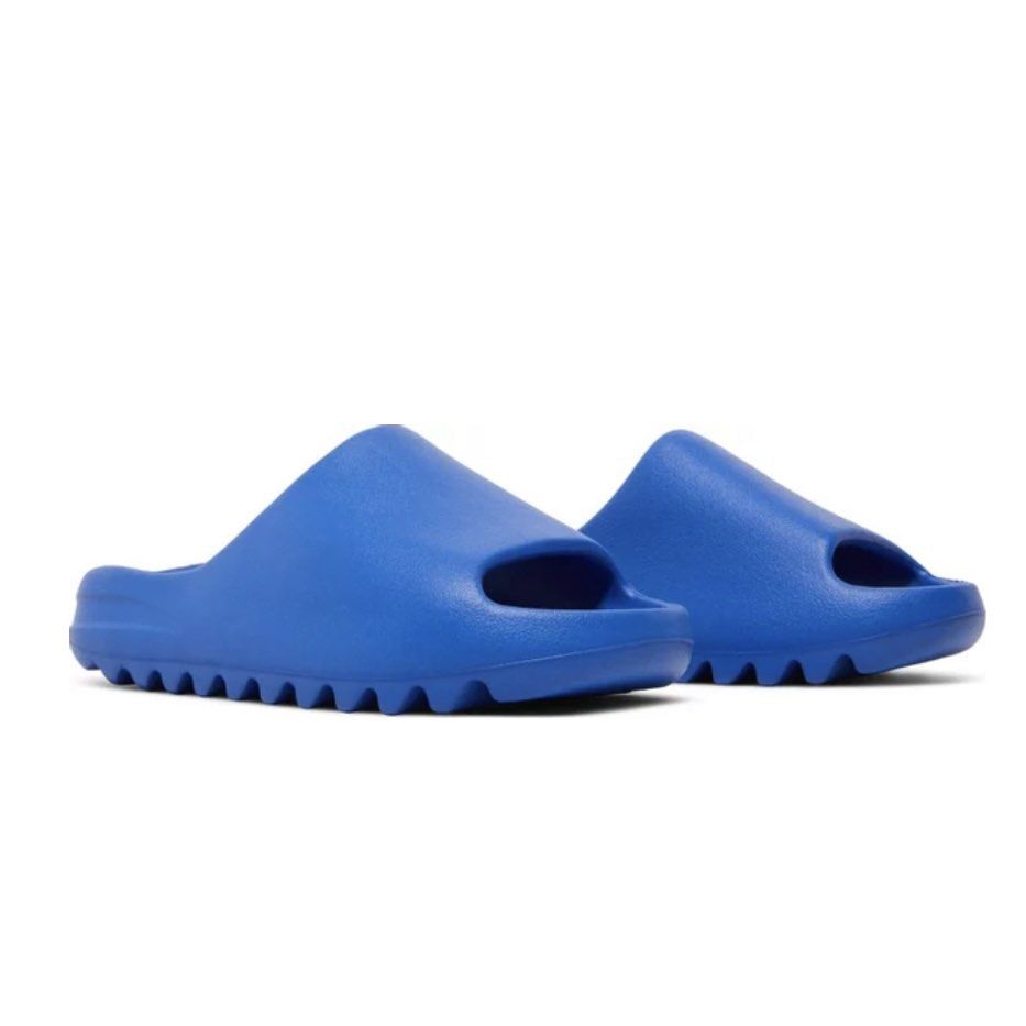 YEEZY SLIDES AZURE | UK12 | BLUE, Men's Fashion, Footwear, Flipflops and  Slides on Carousell