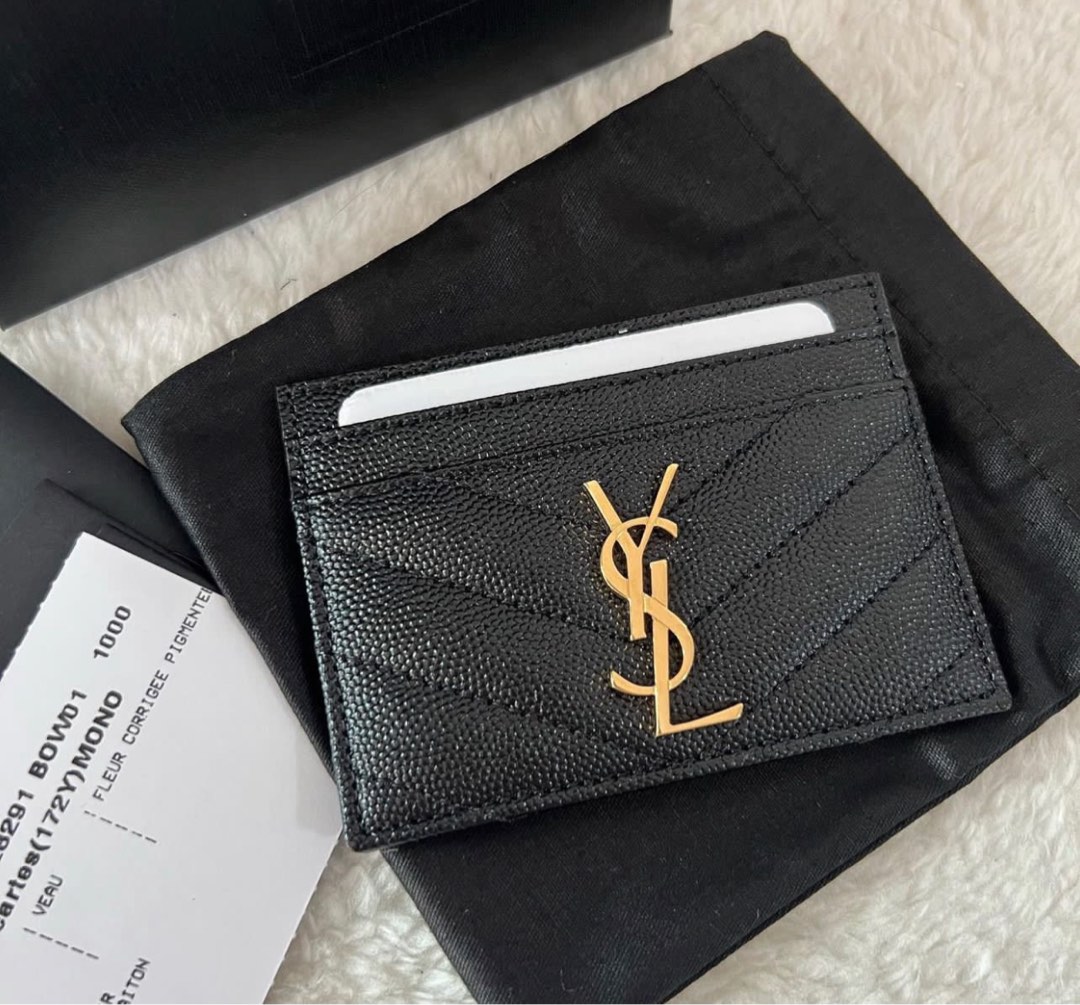 YSL Card Holder Blush, Luxury, Bags & Wallets on Carousell